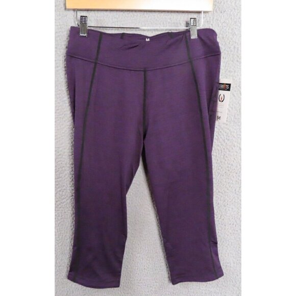 Kerrits Leggings Medium Groundwork Capri Stretch Purple Equestrian Pull On NEW - Picture 1 of 10